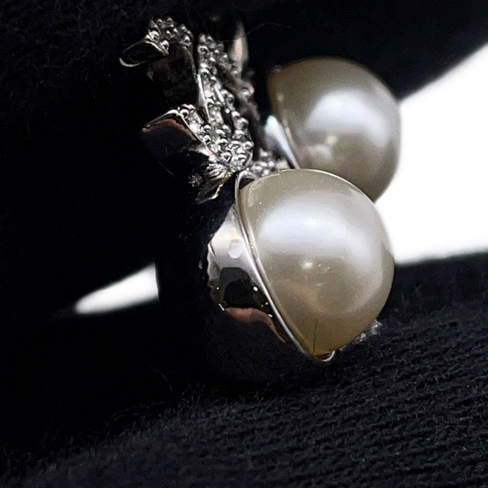 CHANEL CC Logo Faux Pearl  NecklaceA723 Metal Faux Pearl  Rhinestone