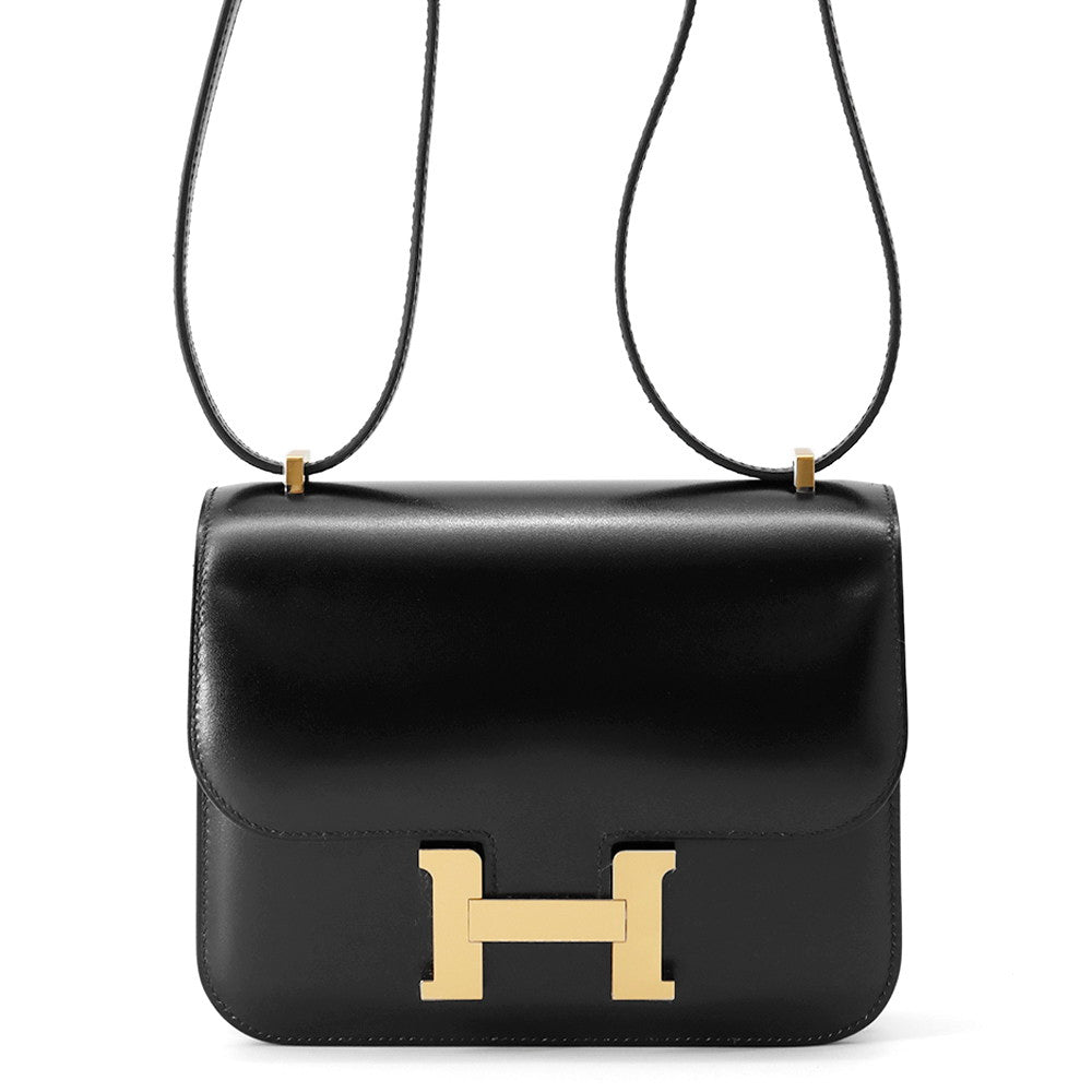 HERMES Constance 3 Miroir Black Box Calf Leather Size Mini