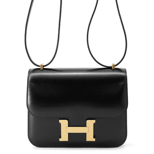 HERMES Constance 3 Miroir Black Box Calf Leather Size Mini