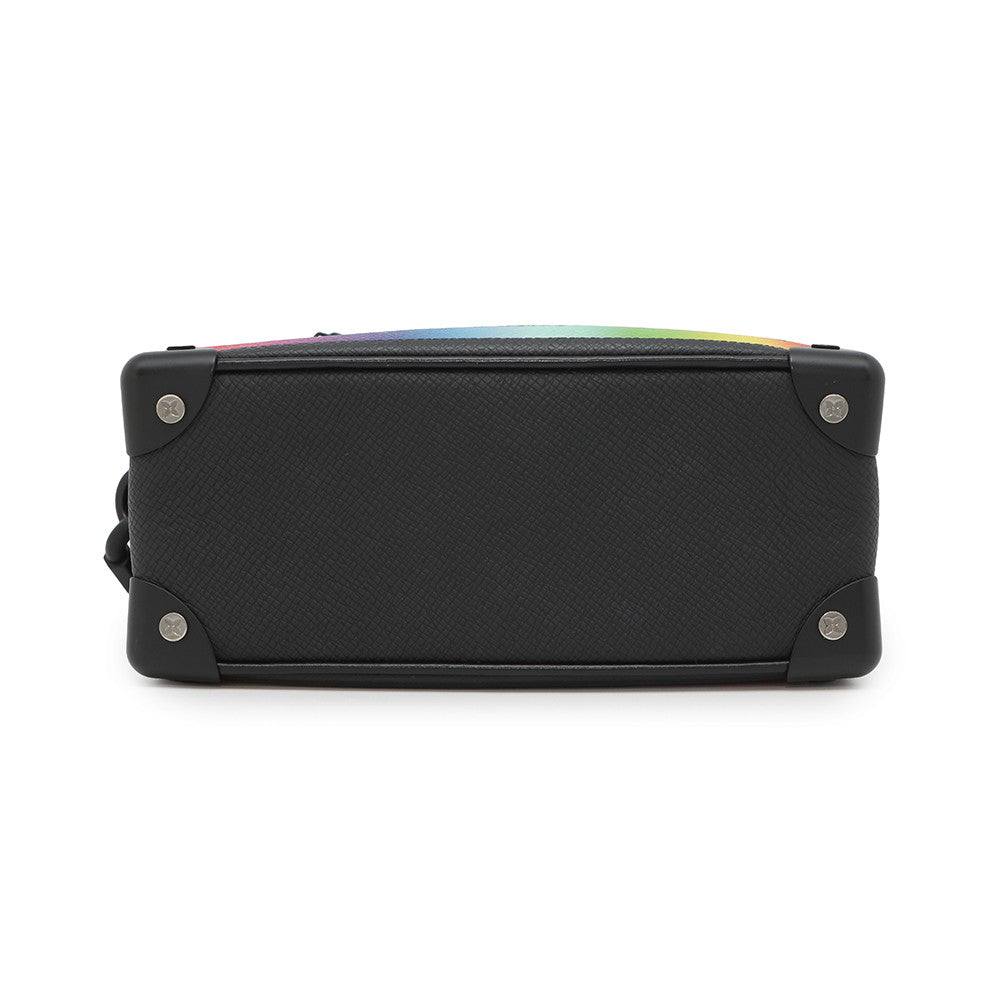 LOUIS VUITTON Mini Soft Trunk Noir/Righe RainbowM30351 Taiga Leather Size Mini