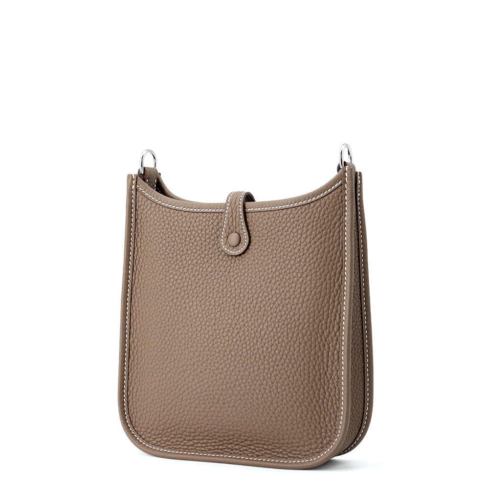 HERMES Evelyne Long Etoupe/Blue Nuit Taurillon Clemence Size TPM