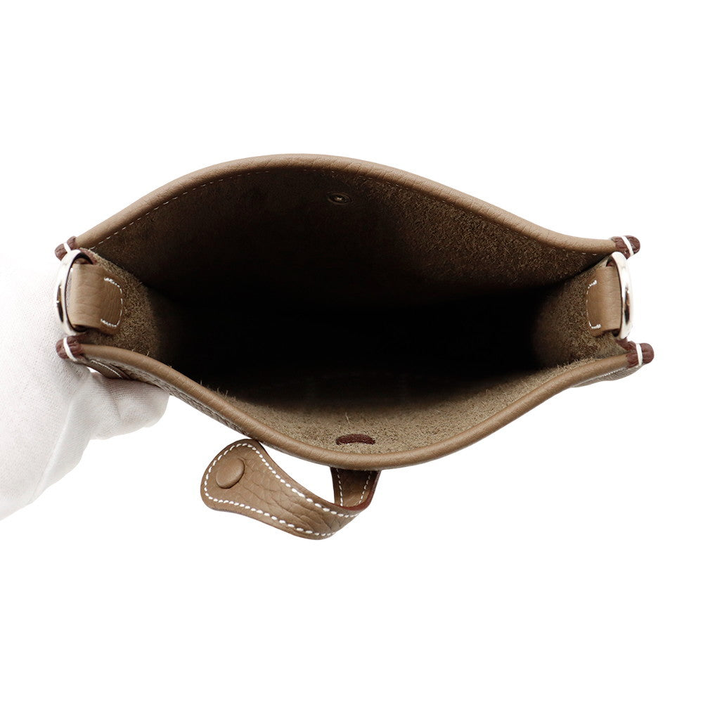 HERMES Evelyne Long Etoupe/Blue Nuit Taurillon Clemence Size TPM