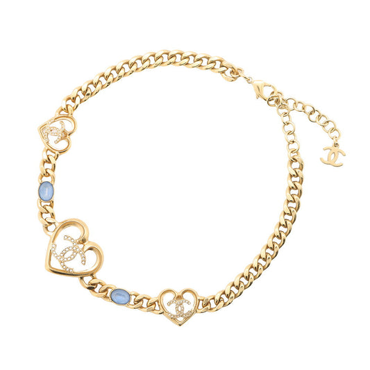 CHANEL CC Logo Heart Necklace/ChokerABA081 Metal Stone