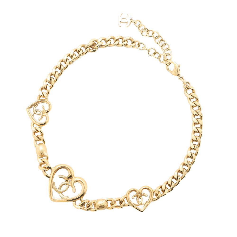 CHANEL CC Logo Heart Necklace/ChokerABA081 Metal Stone