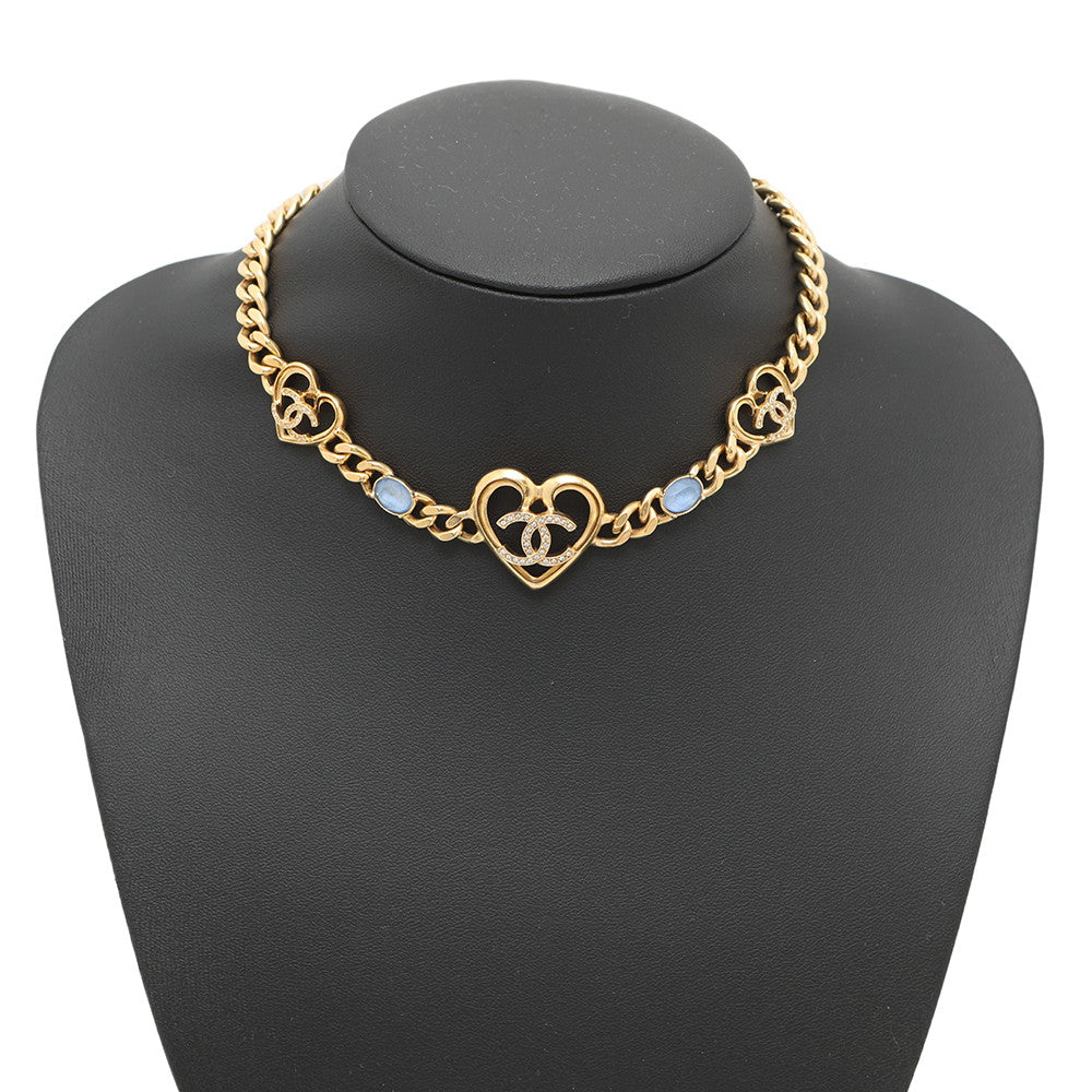 CHANEL CC Logo Heart Necklace/ChokerABA081 Metal Stone
