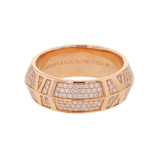 TIFFANY&Co. Atlas X Closed Wide Ring Size Approximately No. 14 18K Pink Gold