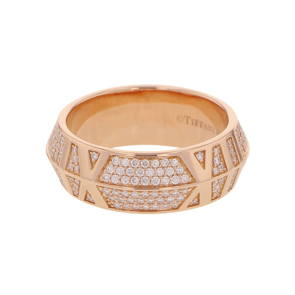 TIFFANY&Co. Atlas X Closed Wide Ring Size Approximately No. 14 18K Pink Gold