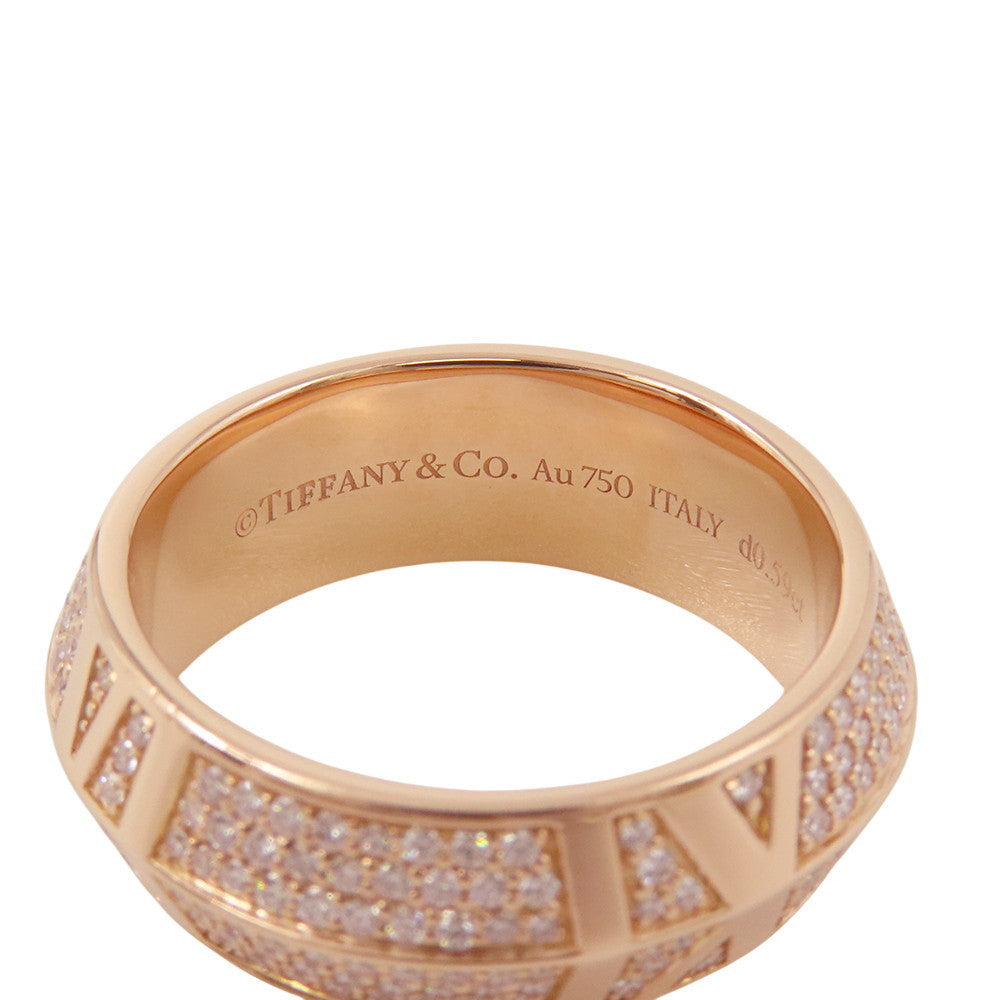TIFFANY&Co. Atlas X Closed Wide Ring Size Approximately No. 14 18K Pink Gold
