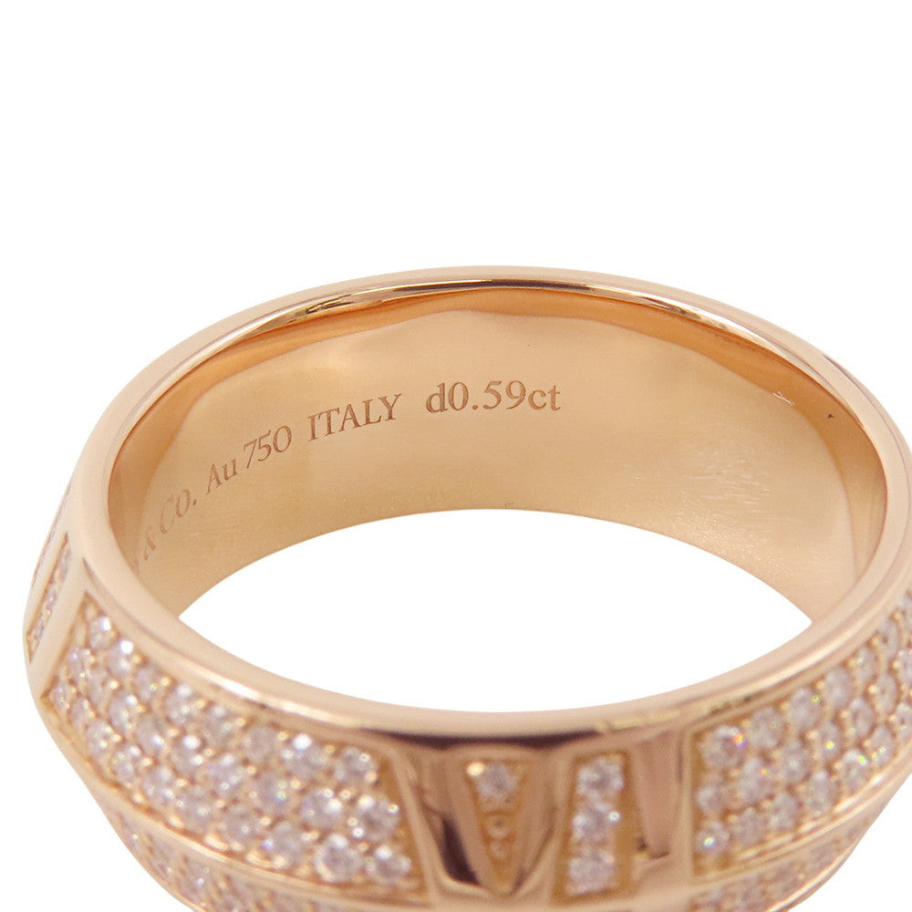 TIFFANY&Co. Atlas X Closed Wide Ring Size Approximately No. 14 18K Pink Gold