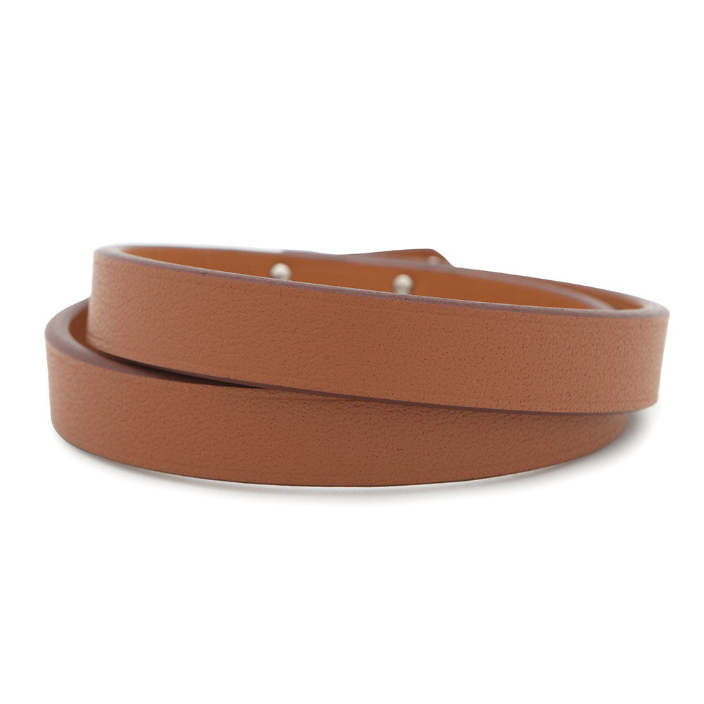 HERMES Mini Kelly Double Tour Bracelet Size T2 Gold Swift Leather