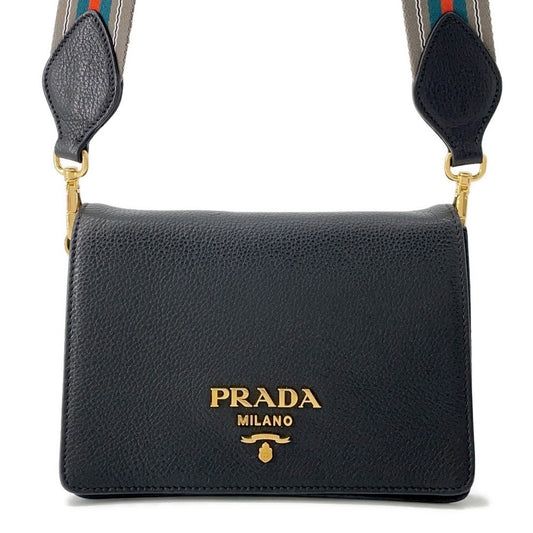 PRADA 2way Shoulder Bag Black1BD102 Leather