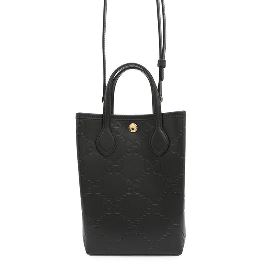 GUCCI GG Super Mini 2WAY Bag Black790133 Leather