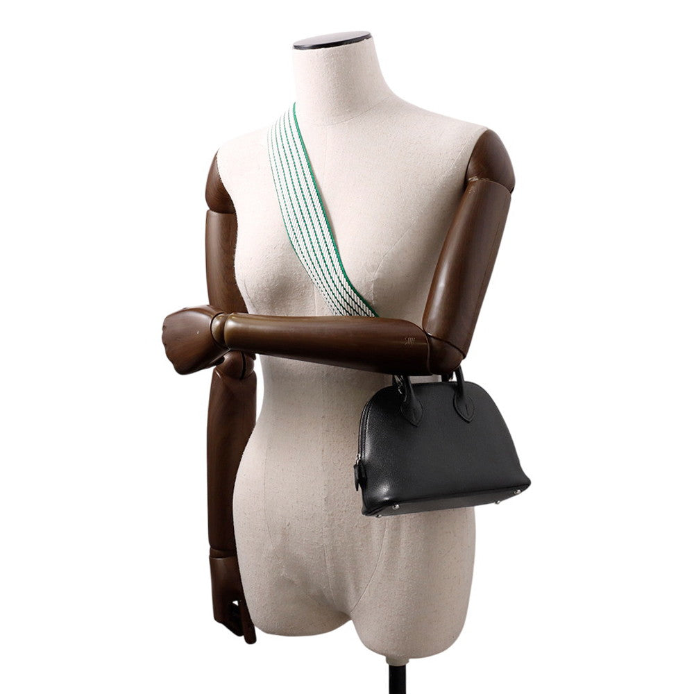 HERMES Bolide 1923 Sangle Cortage Black Chevre Siamese Character Size Mini