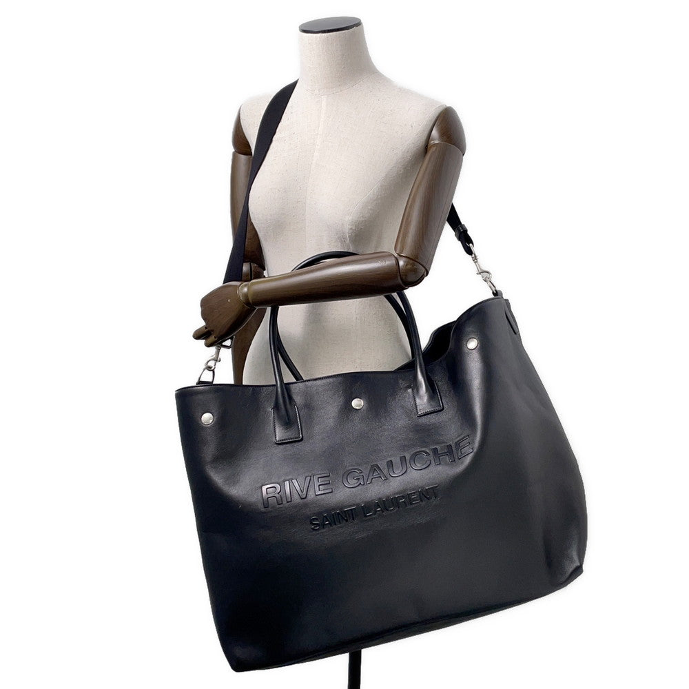 SAINT LAURENT PARIS Rive Gauche Tote Bag Black707651 Leather