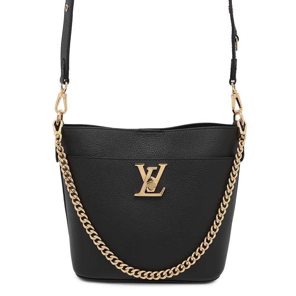 LOUIS VUITTON Padlock & Walk BlackM24006 Grained Calf Leather
