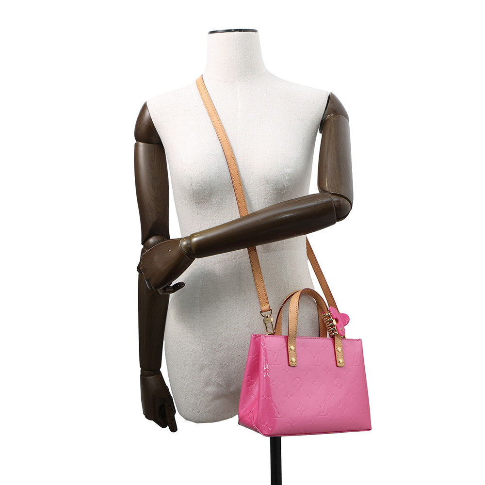 LOUIS VUITTON LV Remix Reade Neon PinkM24028 Monogram Vernis Leather Size PM