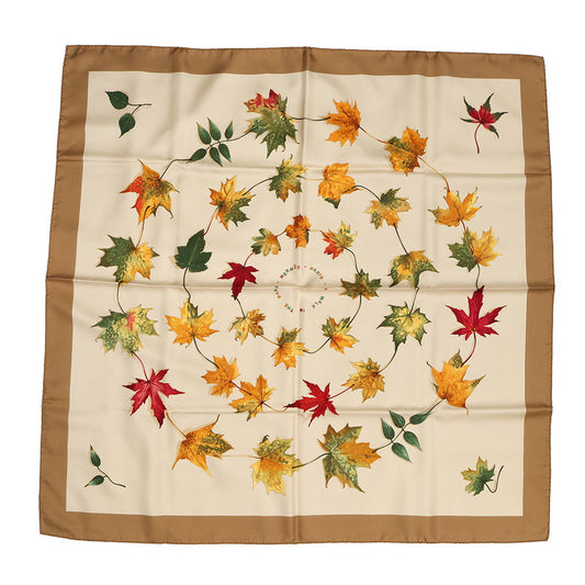 HERMES Carre A WALK IN THE PARK 2016 Spring/Summer Collection Size 90 Beige/Brown/Green/Orange Silk100%