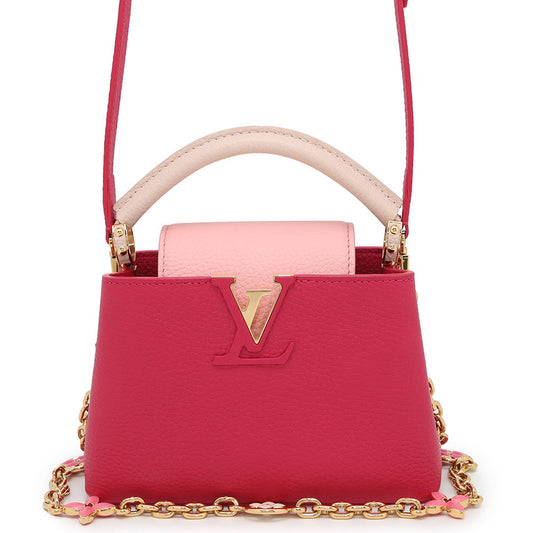 LOUIS VUITTON Capucines PinkM20845 Taurillon Leather Size MINI