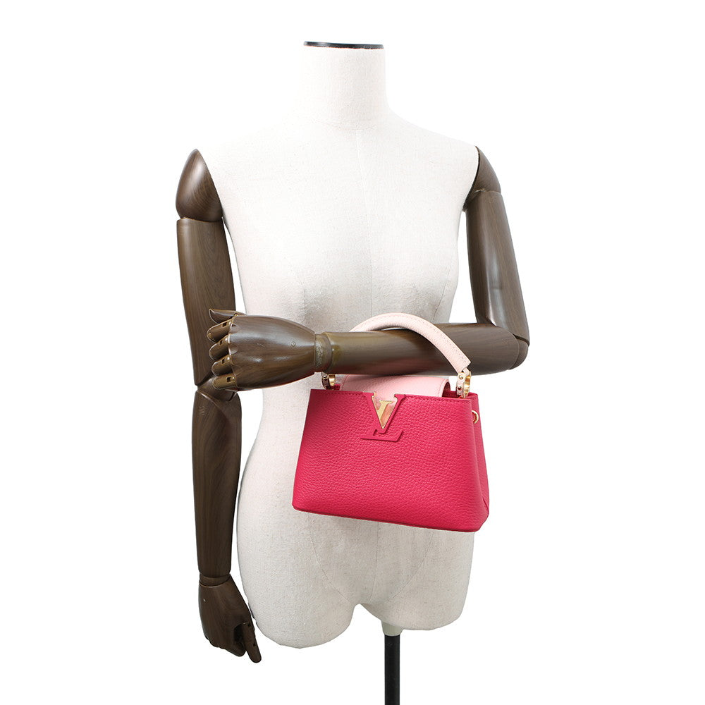LOUIS VUITTON Capucines PinkM20845 Taurillon Leather Size MINI