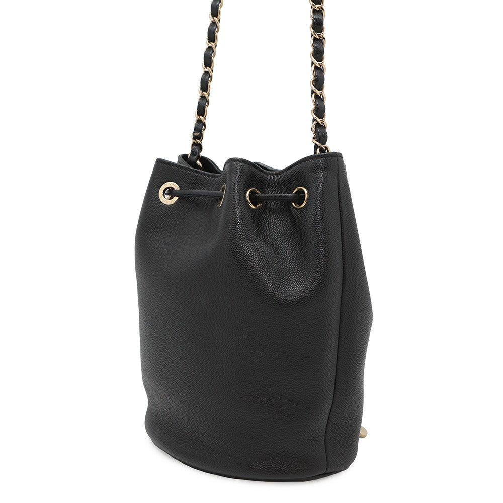 CHANEL DeauvilleShoulder Bag BlackAS1045 Calf Leather