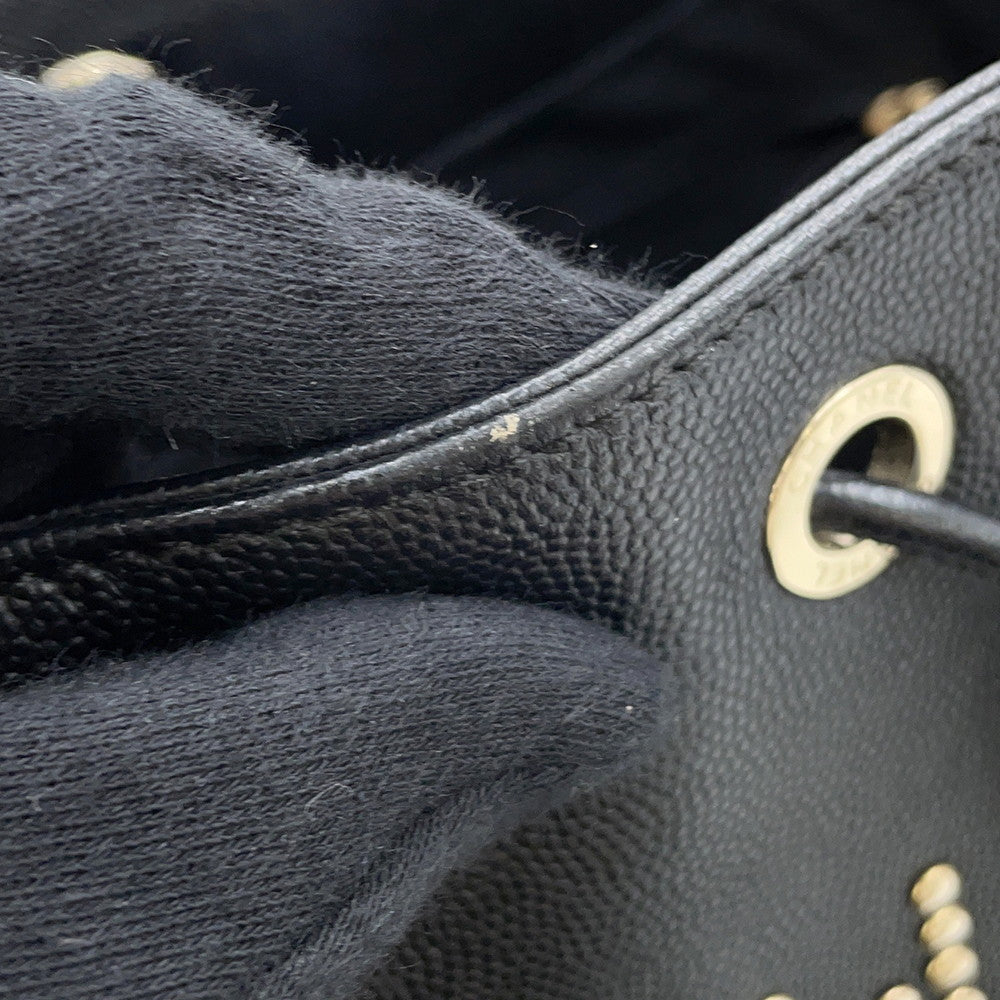 CHANEL DeauvilleShoulder Bag BlackAS1045 Calf Leather