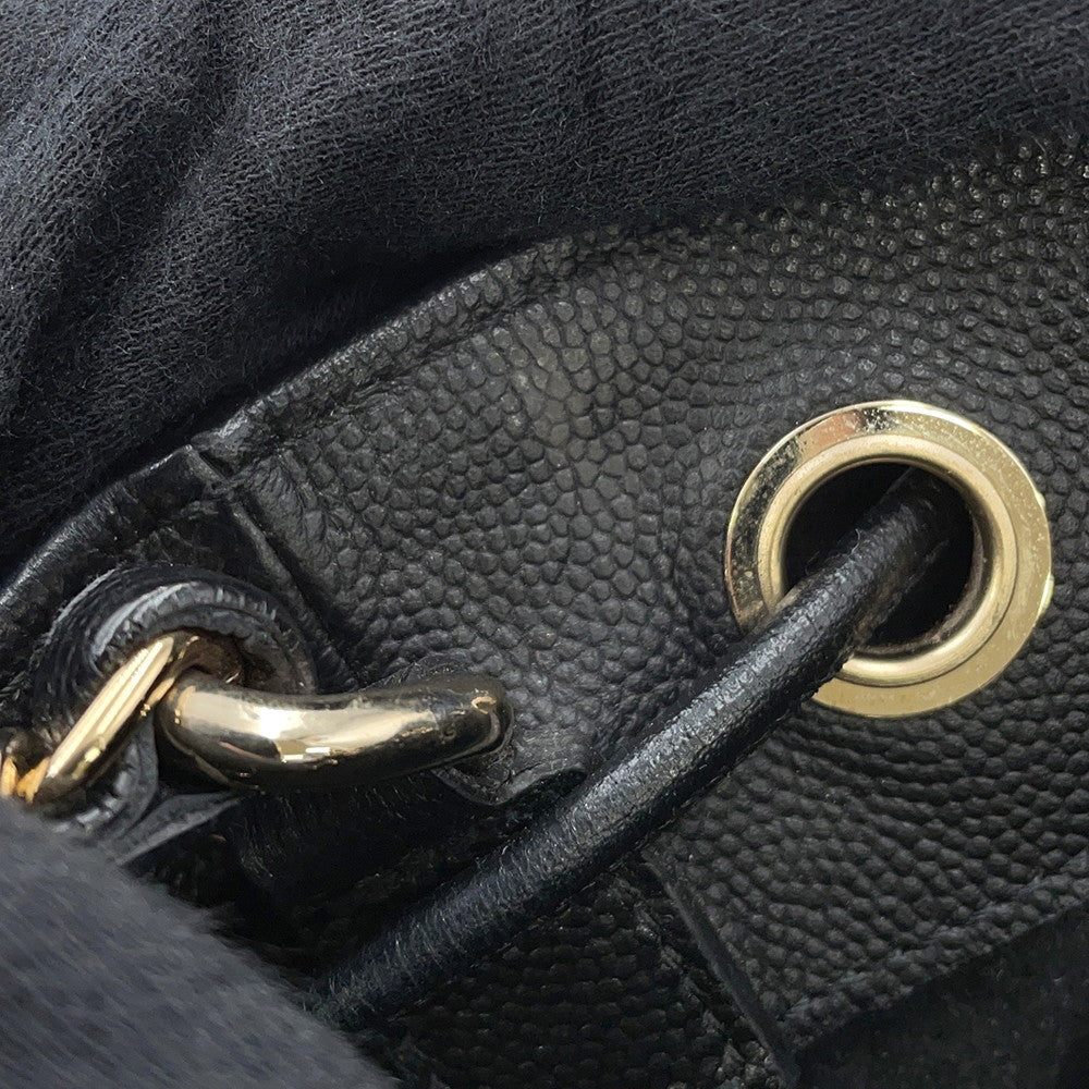 CHANEL DeauvilleShoulder Bag BlackAS1045 Calf Leather
