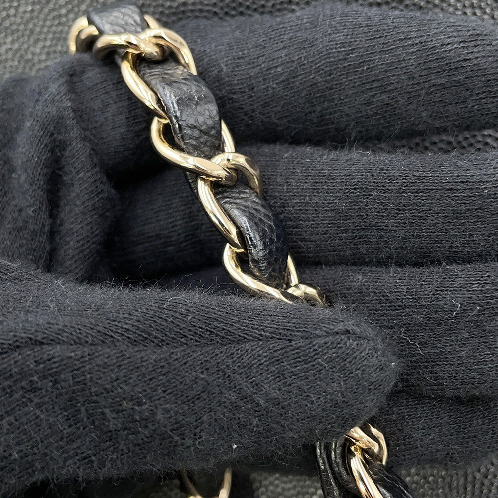 CHANEL DeauvilleShoulder Bag BlackAS1045 Calf Leather
