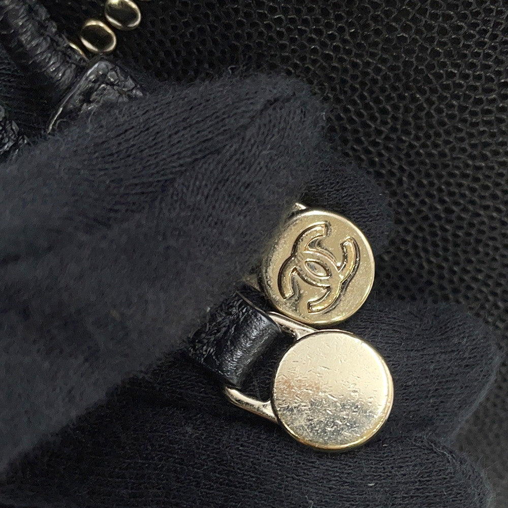 CHANEL DeauvilleShoulder Bag BlackAS1045 Calf Leather