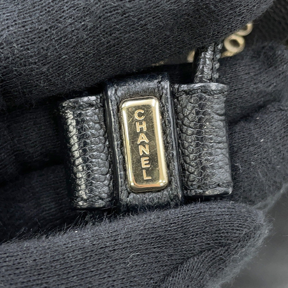 CHANEL DeauvilleShoulder Bag BlackAS1045 Calf Leather