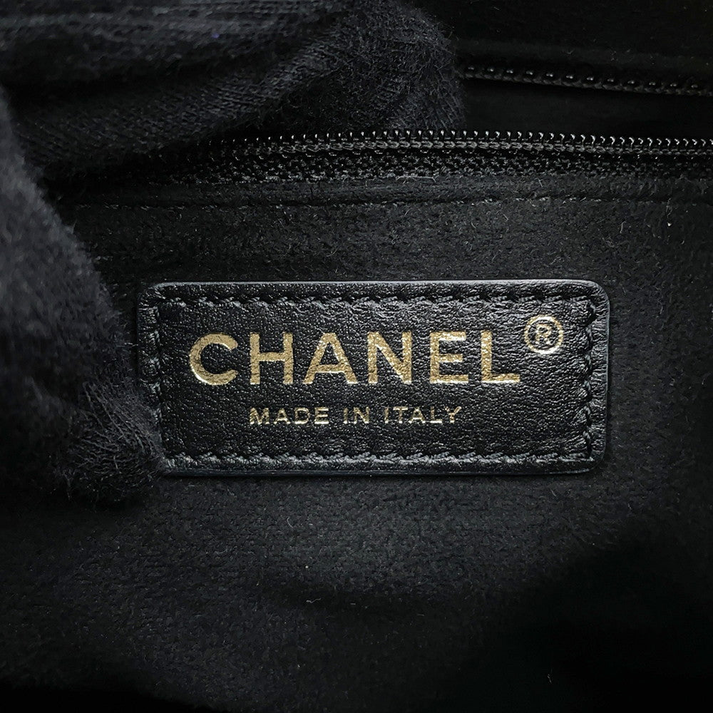 CHANEL DeauvilleShoulder Bag BlackAS1045 Calf Leather