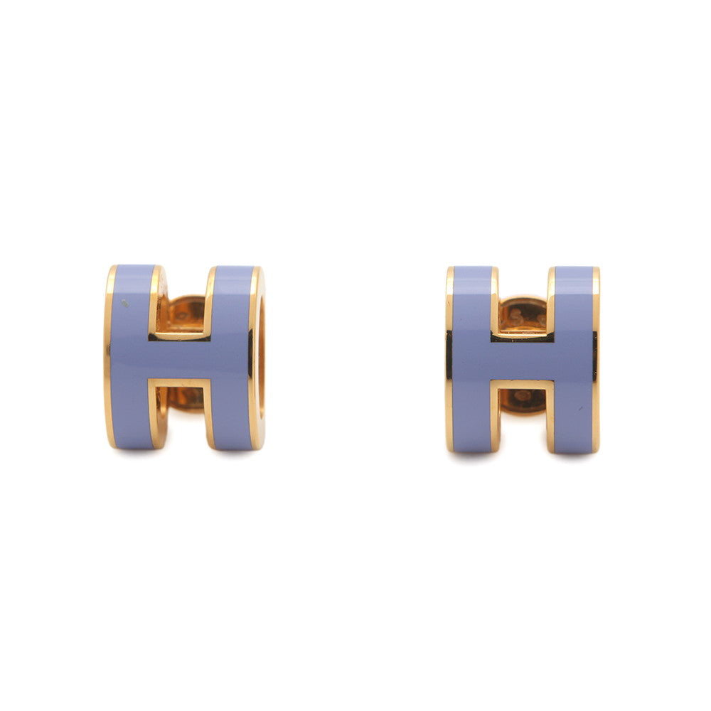 HERMES Pop Ash Earrings Lilas Metal
