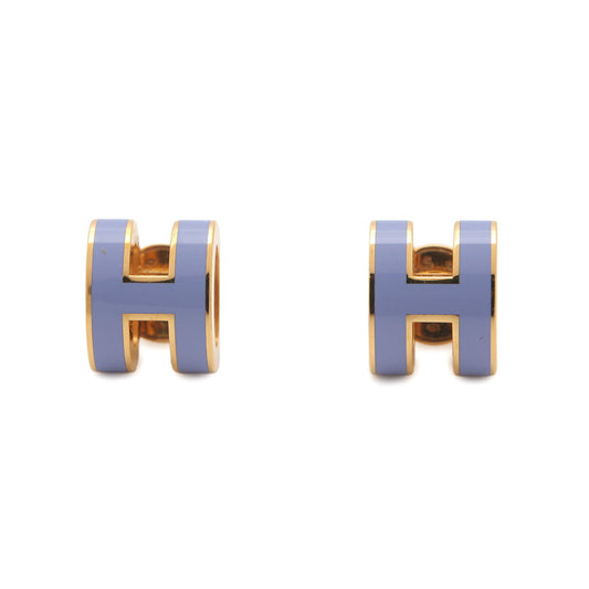 HERMES Pop Ash Earrings Lilas Metal