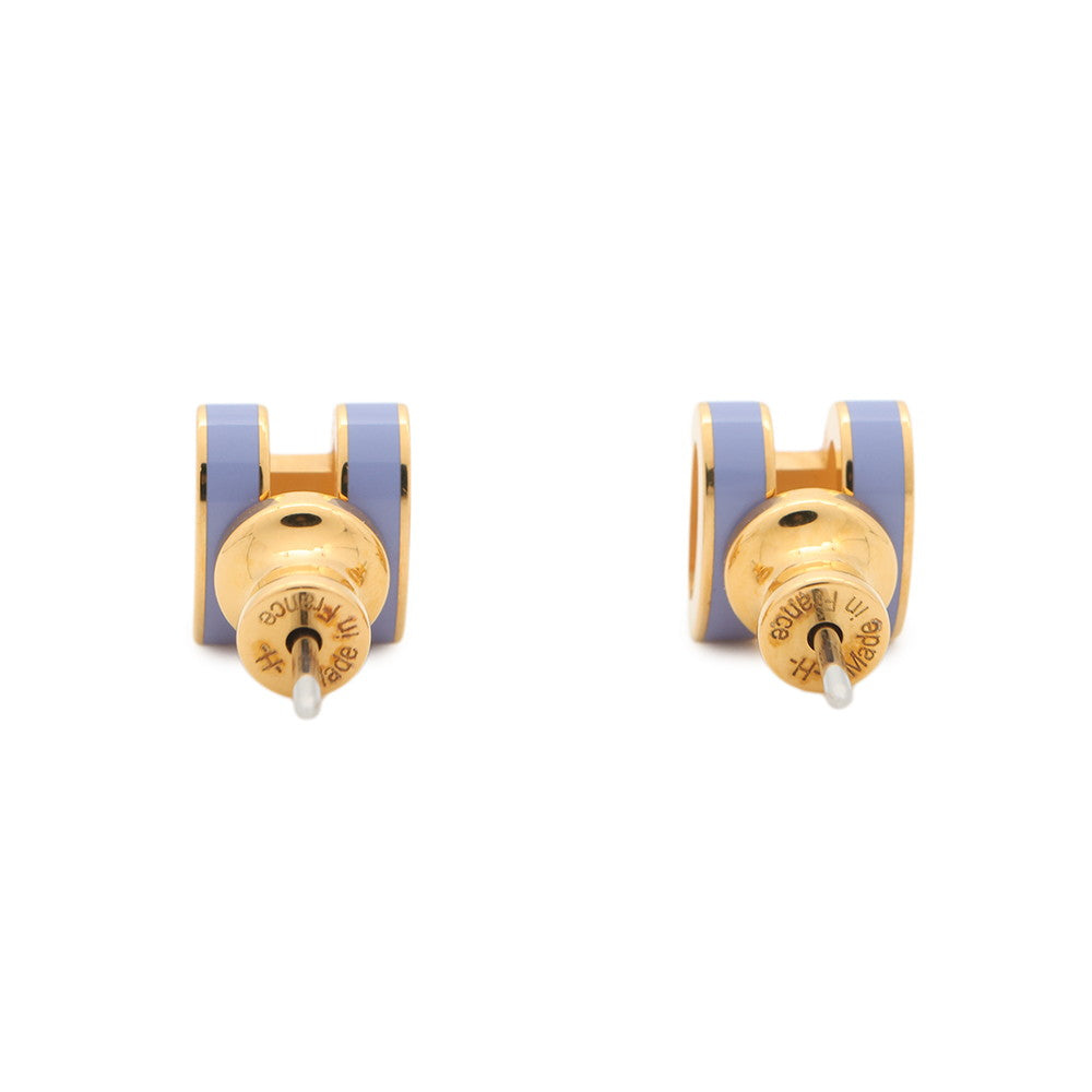 HERMES Pop Ash Earrings Lilas Metal