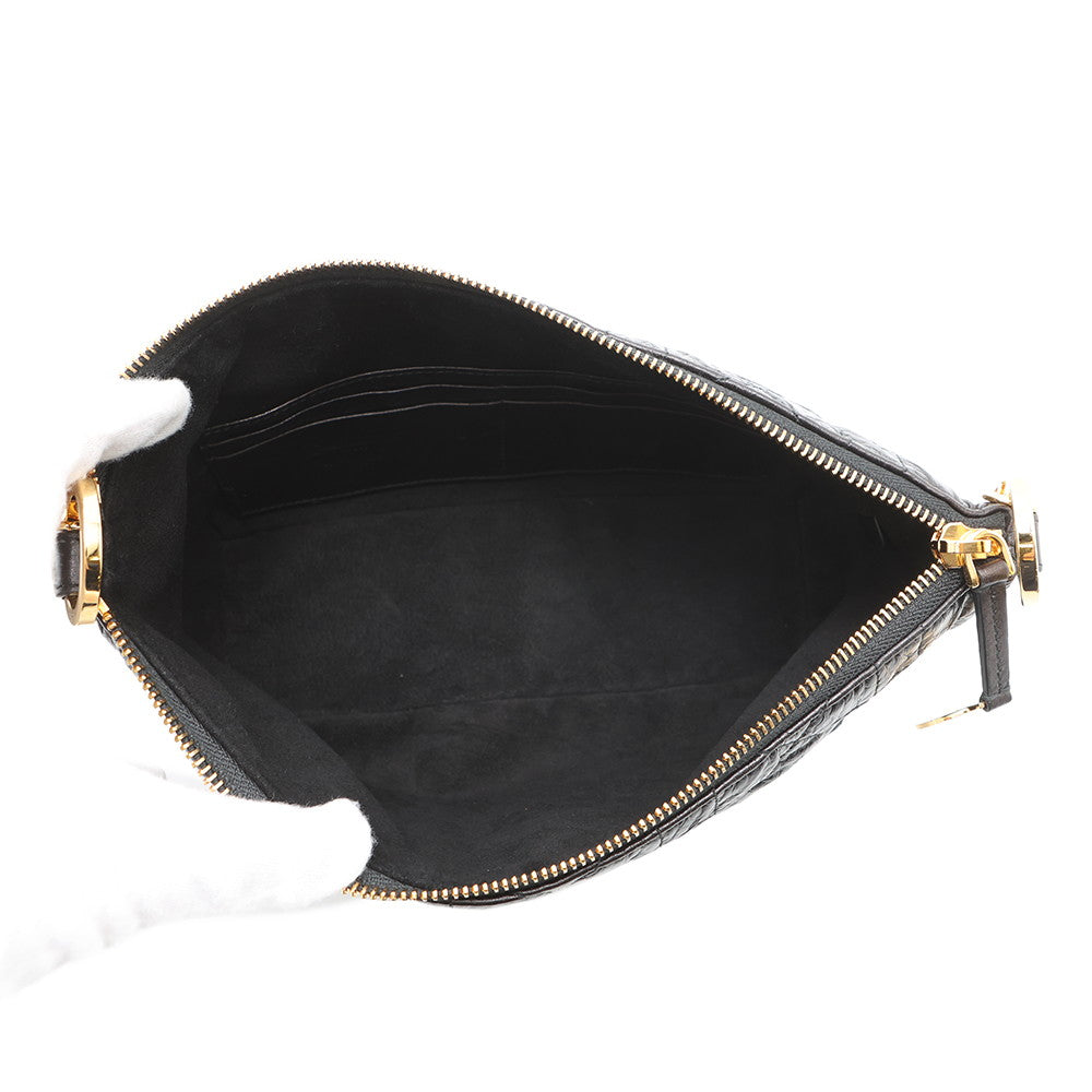 Dior Diorstar Hobo Bag Macrocannage Crinkled BlackS3202UNIO Calf Leather