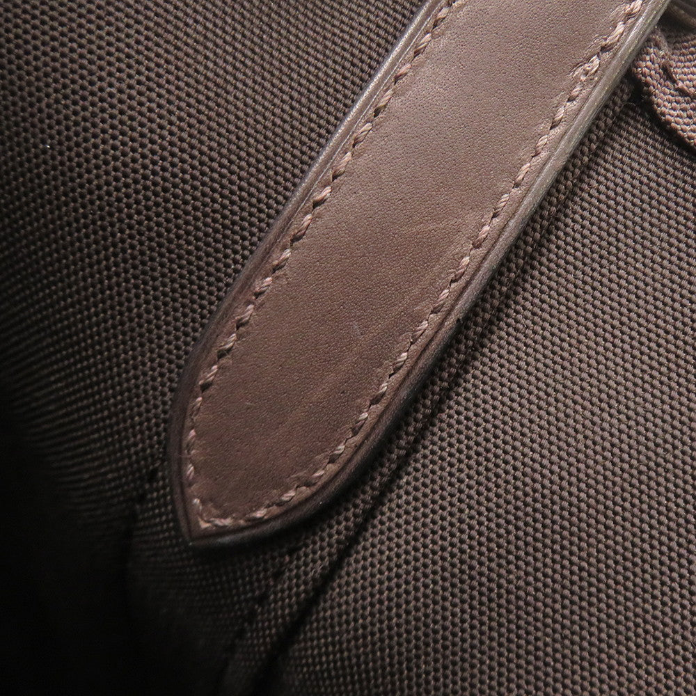 HERMES Sucked Pansage Groom Rouge H/Chocolat Canvas toile chevron