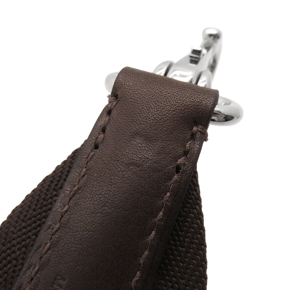 HERMES Sucked Pansage Groom Rouge H/Chocolat Canvas toile chevron