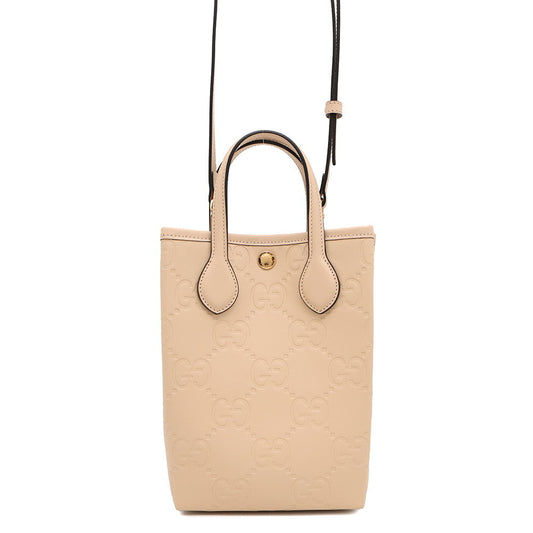 GUCCI 2WAY GG Super Mini Bag Beige790133 Leather