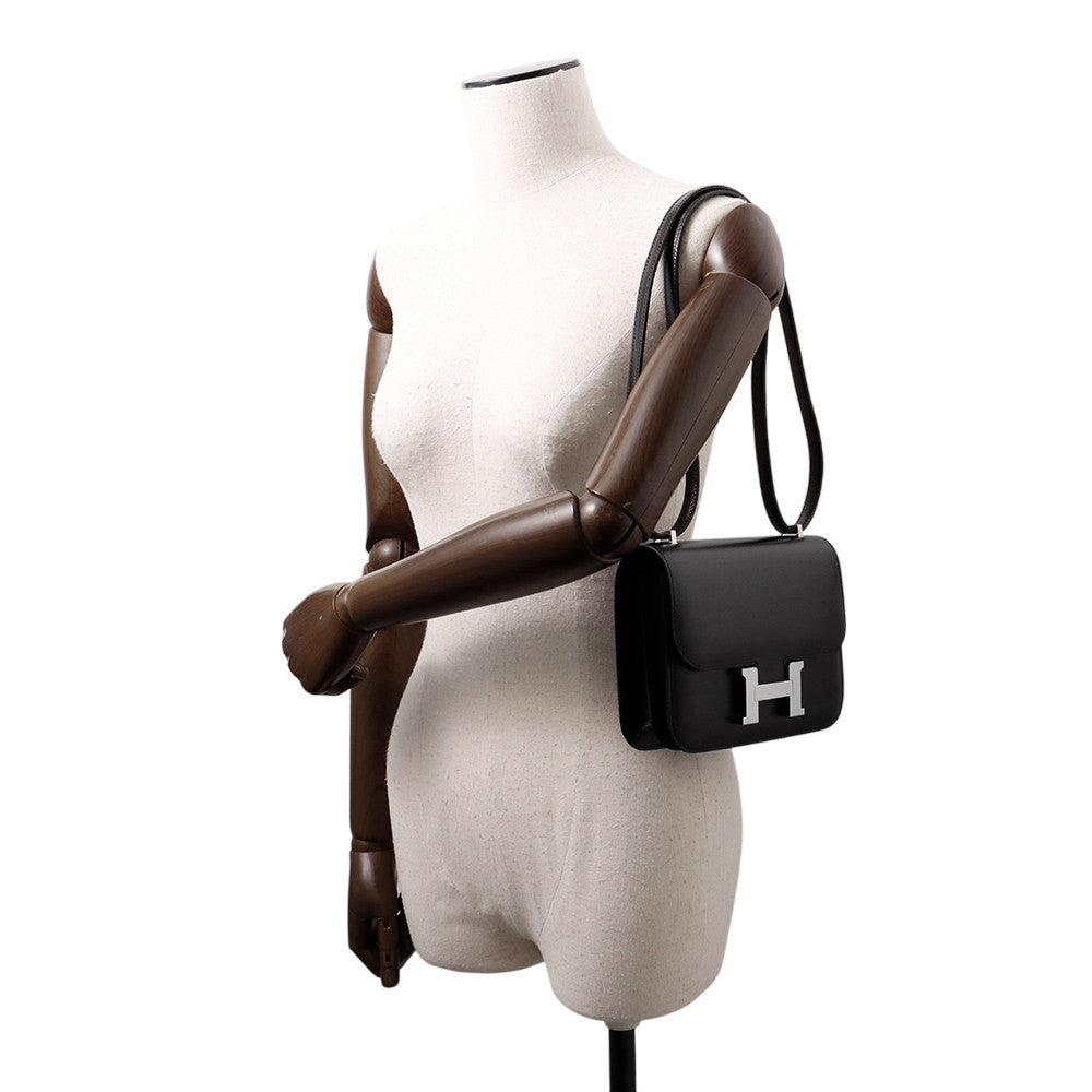 HERMES Constance3 Miroir Black Box Calf Leather Size Mini