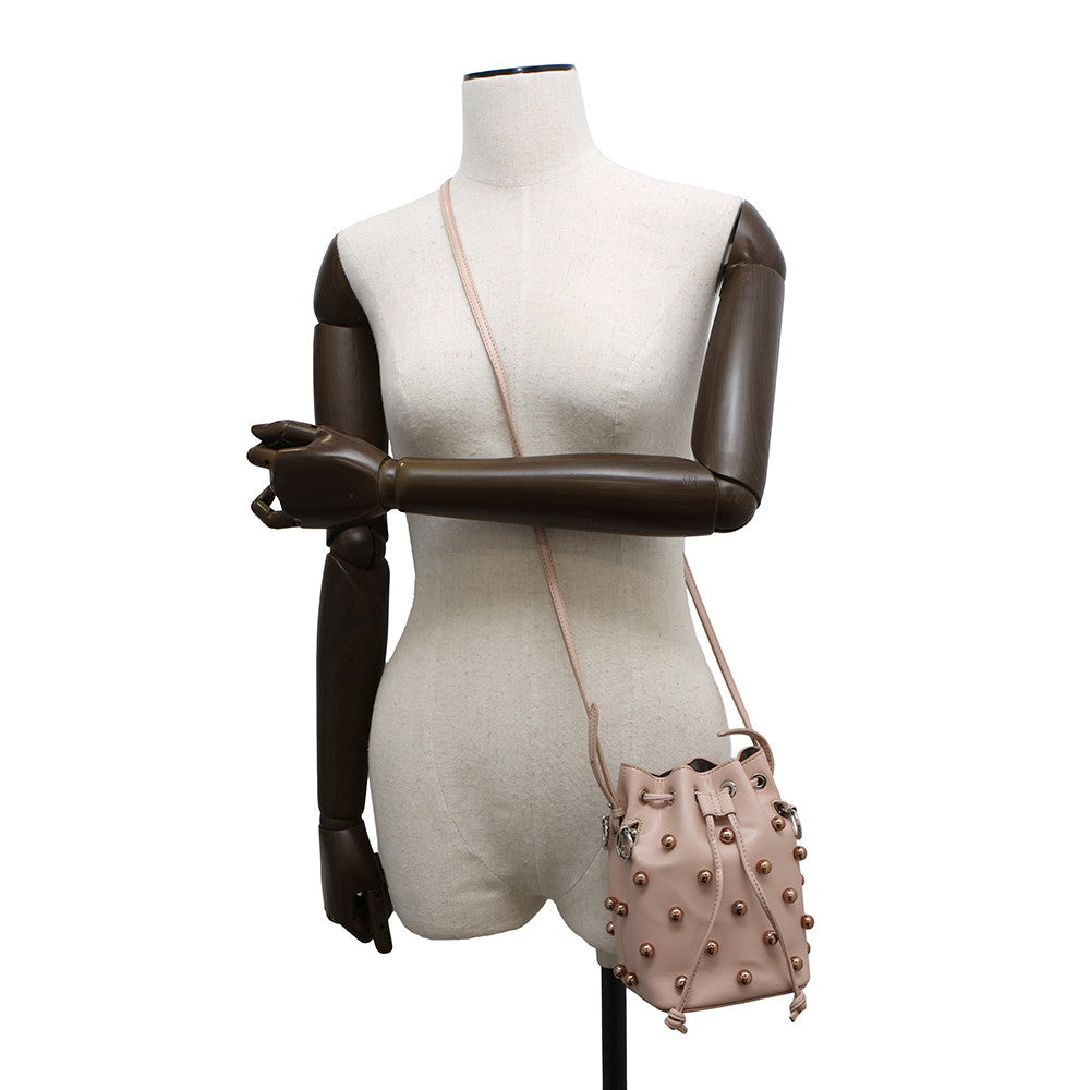 FENDI Montresor Shoulder Bag Studded Jasmin Flower8BS010 Leather Size Mini