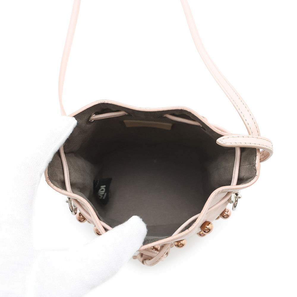 FENDI Montresor Shoulder Bag Studded Jasmin Flower8BS010 Leather Size Mini