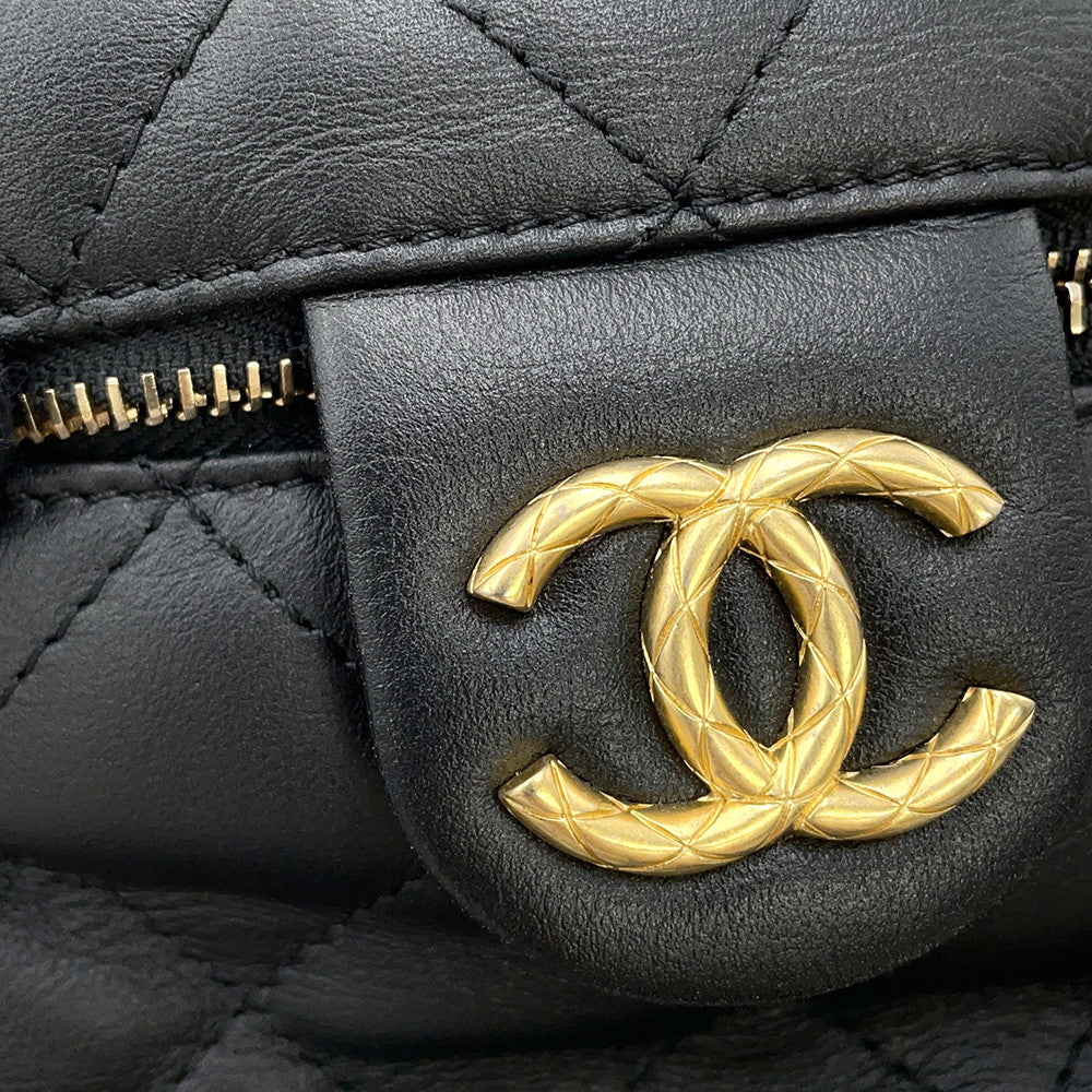CHANEL Vanity Shoulder Bag BlackAS3228 Lambskin Size Small