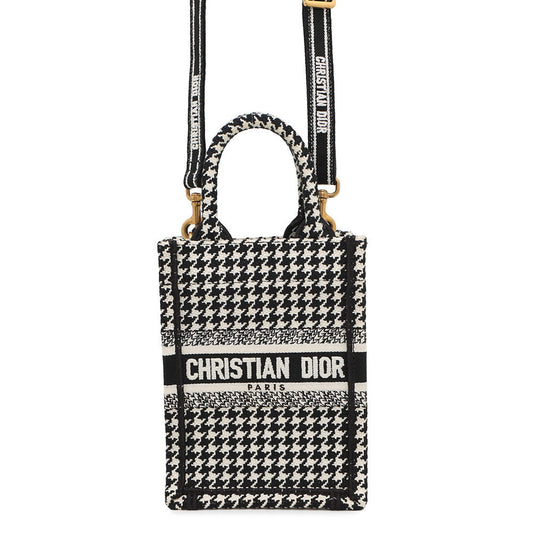 Dior Book Tote Mini Phone Bag Vertical Black/WhiteS5555CZAE Canvas