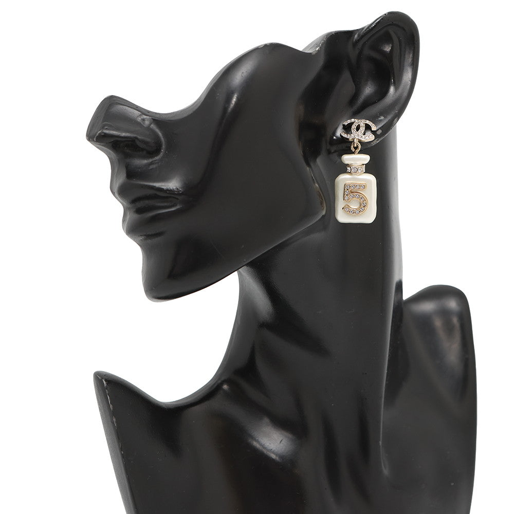 CHANEL No.5/PerfumeBottleAB8469 Metal Faux Pearl  Rhinestone