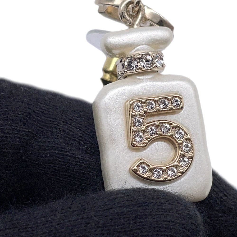 CHANEL No.5/PerfumeBottleAB8469 Metal Faux Pearl  Rhinestone