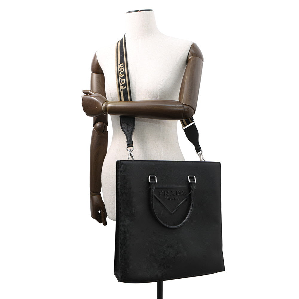 PRADA Saffiano Leather 2way Tote Bag Black2VG084 Leather