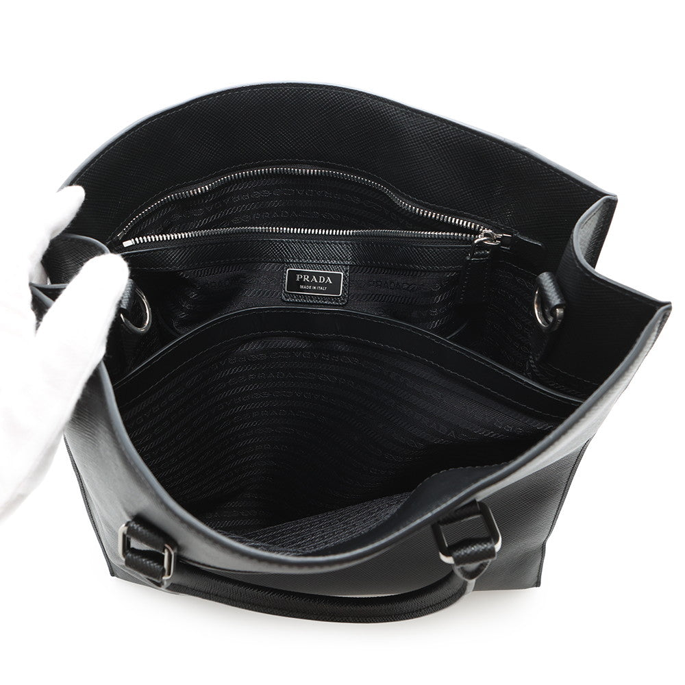 PRADA Saffiano Leather 2way Tote Bag Black2VG084 Leather