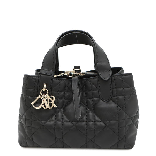 Dior TouJules Macrocannage Handbag BlackM2822OSNW Calf Leather Size Small