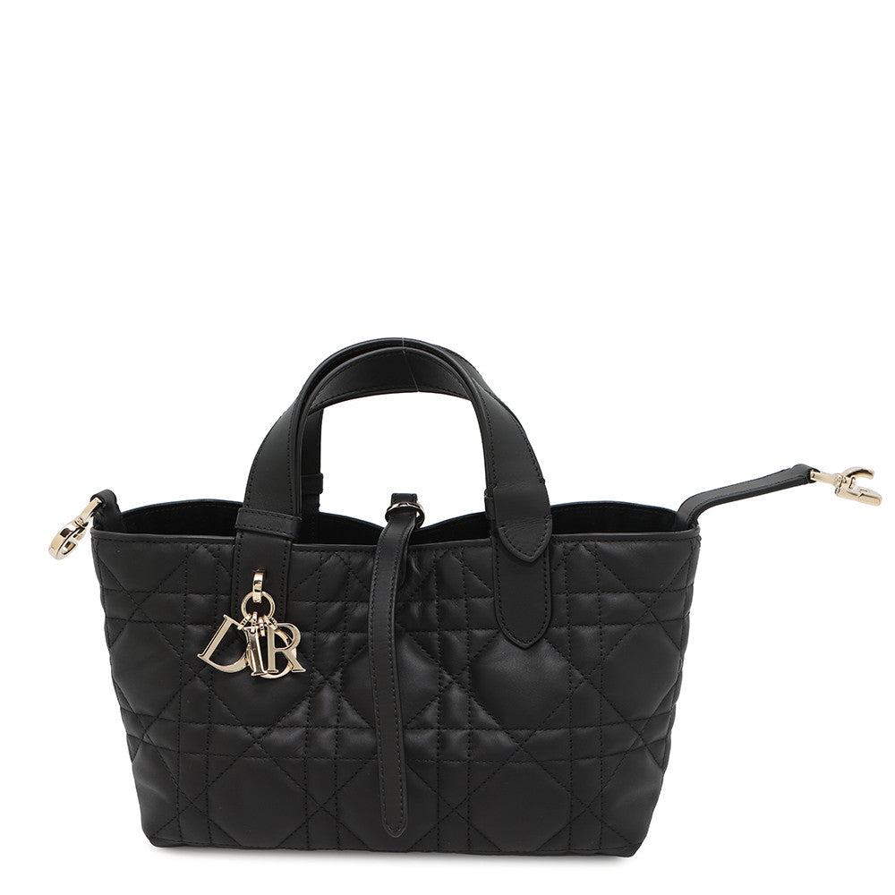 Dior TouJules Macrocannage Handbag BlackM2822OSNW Calf Leather Size Small