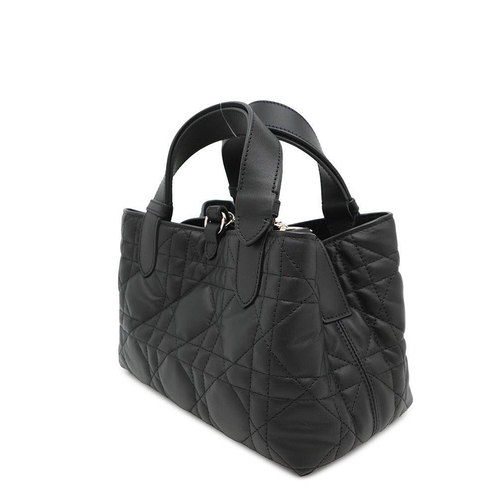 Dior TouJules Macrocannage Handbag BlackM2822OSNW Calf Leather Size Small