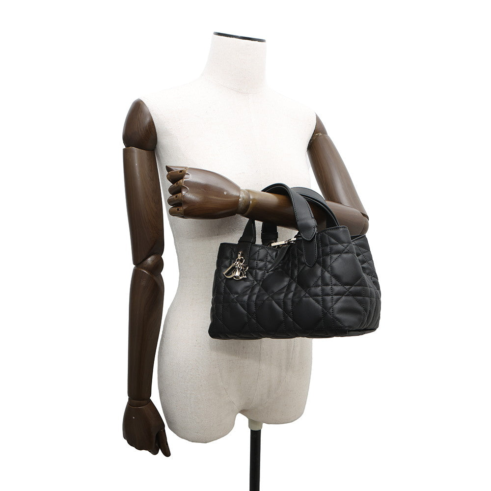 Dior TouJules Macrocannage Handbag BlackM2822OSNW Calf Leather Size Small